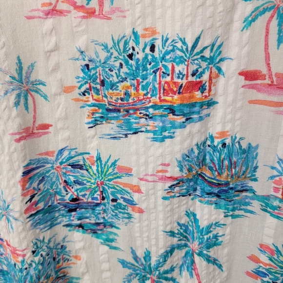 Tommy Bahama Tropical Oasis Boyfriend Shirt Swim Cover-Up Sz XL - Picture 9 of 16